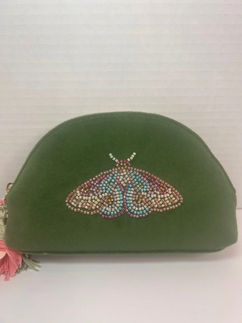 Butterfly Pouch Green, Beaded, Mom, Mother’s Day